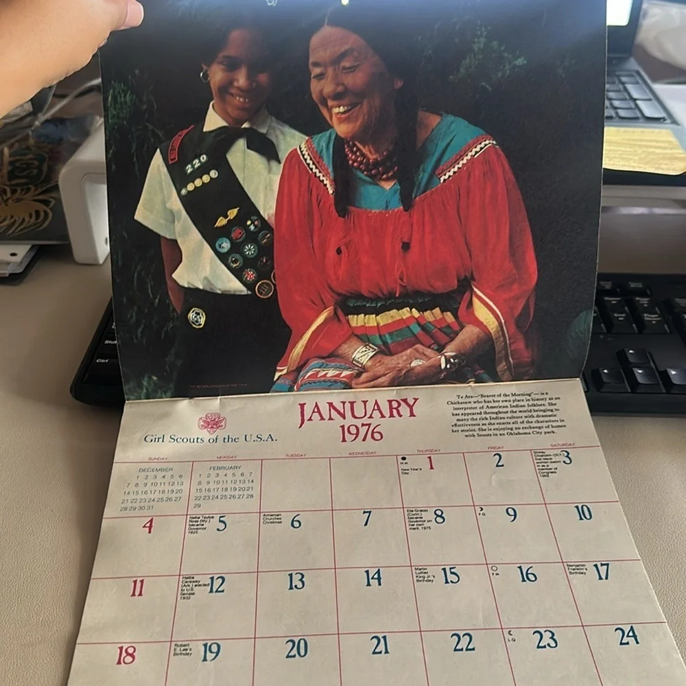 Vintage 1976 Girl Scout Calendar